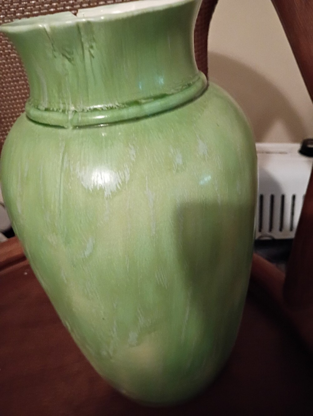 Large Jade Green Gloss Ceramic Vase